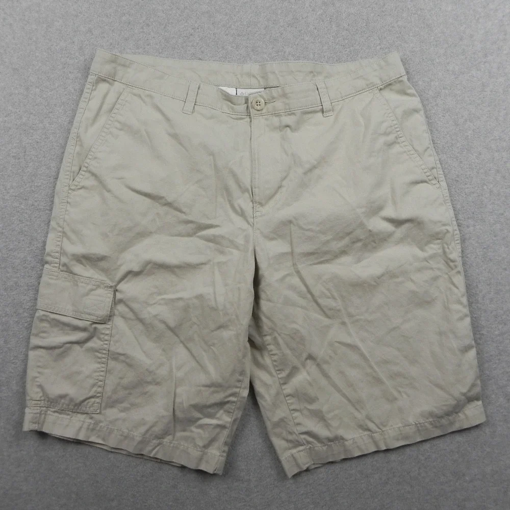 Columbia Cargo Shorts Mens 36 Bermuda Beige Cotton Flat Front Casual Outdoor